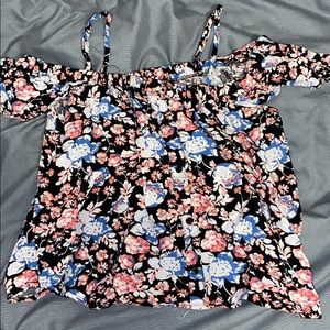 off the shoulder crop top button down